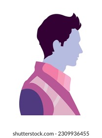 avatar de hombre moderno sobre blanco aislado