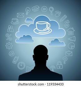 modern man and global computer network