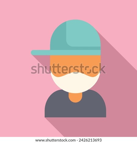 Modern man retirement icon flat vector. Summer travel. Cook voyage
