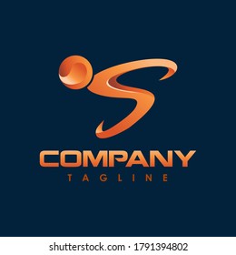 moderno hombre S logotipo inicial concepto creativo