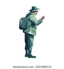 Modern man walking over white