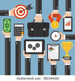 Modern management flat design.Vector illustration