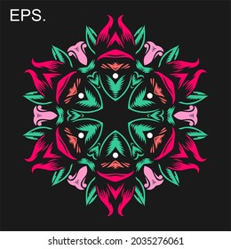 Modern mandala art vector design with a beautiful mix of colors, suitable for all advertising design needs, both for business card designs, banners, brochures and others. EPS format files