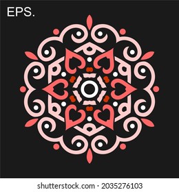 Diseño moderno de vectores de arte mandala con una hermosa mezcla de colores, adecuado para todas las necesidades de diseño publicitario, tanto para diseños de tarjetas de visita, banners, folletos y otros. archivos de formato EPS