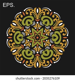 Modern mandala art vector design with a beautiful mix of colors, suitable for all advertising design needs, both for business card designs, banners, brochures and others. EPS format files
