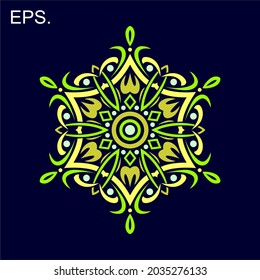 Modern mandala art vector design with a beautiful mix of colors, suitable for all advertising design needs, both for business card designs, banners, brochures and others. EPS format files