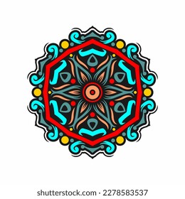 Diseño moderno de vectores de arte mandala con una hermosa mezcla de colores, adecuado para todas las necesidades de diseño publicitario, tanto para diseños de tarjetas de visita, banners, folletos y otros.
archivos de formato EPS
