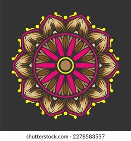 Diseño moderno de vectores de arte mandala con una hermosa mezcla de colores, adecuado para todas las necesidades de diseño publicitario, tanto para diseños de tarjetas de visita, banners, folletos y otros.
archivos de formato EPS