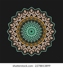 Diseño moderno de vectores de arte mandala con una hermosa mezcla de colores, adecuado para todas las necesidades de diseño publicitario, tanto para diseños de tarjetas de visita, banners, folletos y otros.
archivos de formato EPS