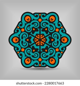 Diseño moderno de vectores de arte mandala con una hermosa mezcla de colores, adecuado para todas las necesidades de diseño publicitario, tanto para diseños de tarjetas de visita, banners, folletos y otros.
archivos de formato EPS