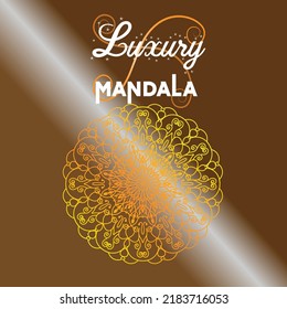  Moderno fondo Mandala con degradado dorado. Plantilla de mandala vectorial para boda, invitación a decoración, tarjetas, cubierta,  