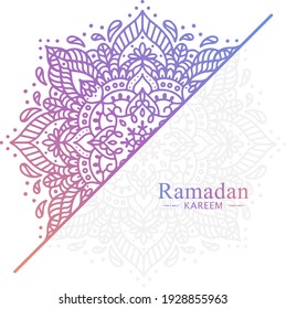 Modern mandala background for Ramadan Kareem banner or poster