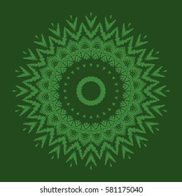 Modern Mandala Background Texture. Nature Element for Decoration. Vector. Round