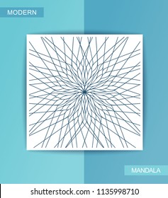 Modern Mandala. Geometry ornament of coloring book. Vector design
