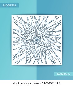 Modern Mandala. Geometry ornament of coloring book. Vector design