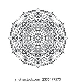 Diseño moderno de estilo mandala, decoración para el diseño interior. Ornamento del círculo étnico oriental vectorial. fondo blanco