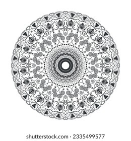 Diseño moderno de estilo mandala, decoración para el diseño interior. Ornamento del círculo étnico oriental vectorial. fondo blanco