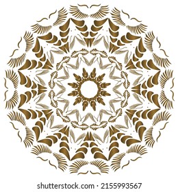 Modern mandala pattern islamic decorative and golden hues.