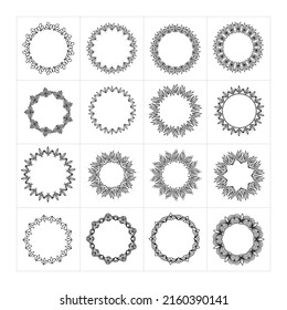 Modern Mandala Round Circle-Style, Pottery Flower, Ceramic, T-shirt, Tattoo, Floor, Walls, Non-stop Pattern, High Pack Vector
