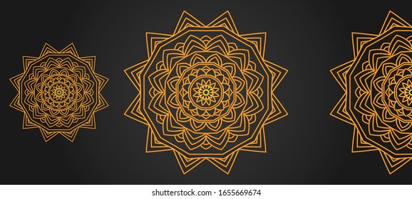 Modern Mandala Vector with Gold Effect Premium Wallpaper and Background style