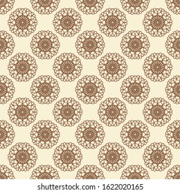 Modern mandela brown pattern, great design for any purposes. Abstract african art style seamless pattern. Abstract pattern wall design.