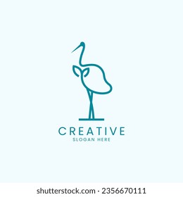 Modern Mango logo design with Egret icon template