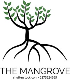 modern mangrove tree logo vector design on white background