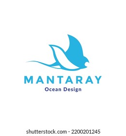 diseño moderno del logotipo de natación de peces manta ray