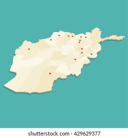 Modern map of Afghanistan