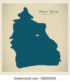 Modern Map - Akwa Ibom NG
