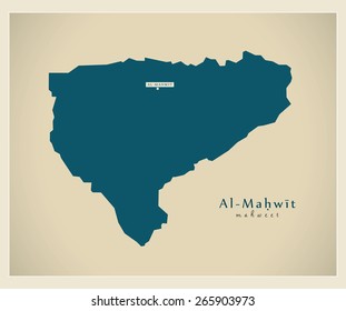 Modern Map - Al Mahwit YE