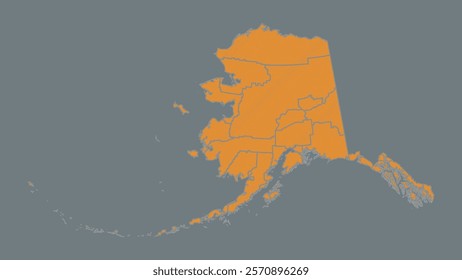 Modern Map of Alaska with Interactive Features, Flat design Alaska outline map.