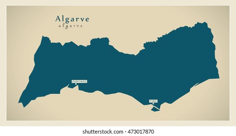 Modern Map - Algarve Portugal Refreshed PT