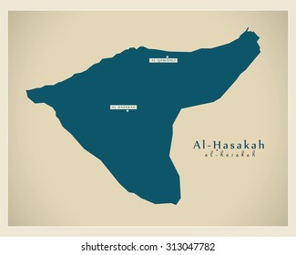Modern Map - Al-Hasakah SY