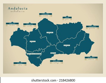 Modern map - Andalucia ES