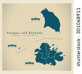 Modern Map - Antigua and Barbuda regions AG