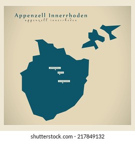 Modern map - Appenzell Innerrhoden CH