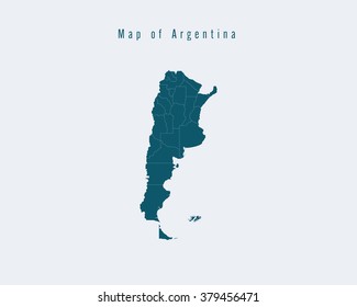 Modern Map - Argentina with federal states