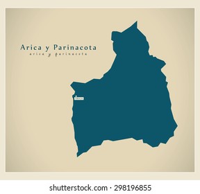 Modern Map - Arica y Parinacota CL