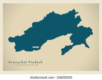 Mapa moderno - Arunachal Pradesh IN