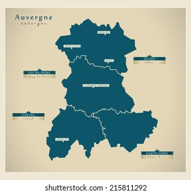 Modern map - Auvergne FR