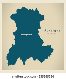 Modern Map - Auvergne FR France