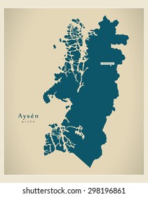 Modern Map - Aysen CL