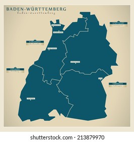 Modern map - Baden Wurttemberg