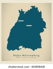 Modern Map - Baden-Wuerttemberg DE new design refreshed