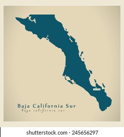 Modern Map - Baja California Sur MX