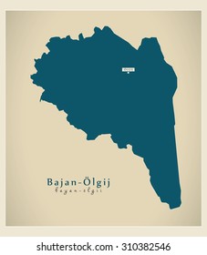 Modern Map - Bajan-Olgij MN