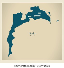 Modern Map - Baku AZ svg