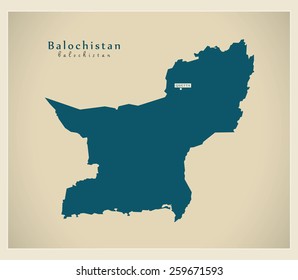 Modern Map - Balochistan PK