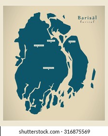 Modern Map - Barisal BD